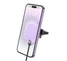 Автотримач з БЗП Hoco HW17 Crystal (air outlet) Romantic purple