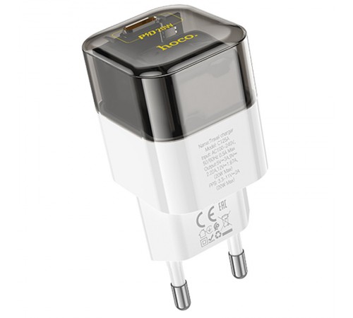 МЗП Hoco C125A Transparent PD20W (1USB-C) Transparent black МЗП Hoco C125A Transparent PD20W (1USB-C) Transparent black