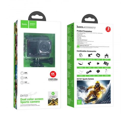 Екшн-камера Hoco DV101 Dual color screen Sports Black Екшн-камера Hoco DV101 Dual color screen Sports Black