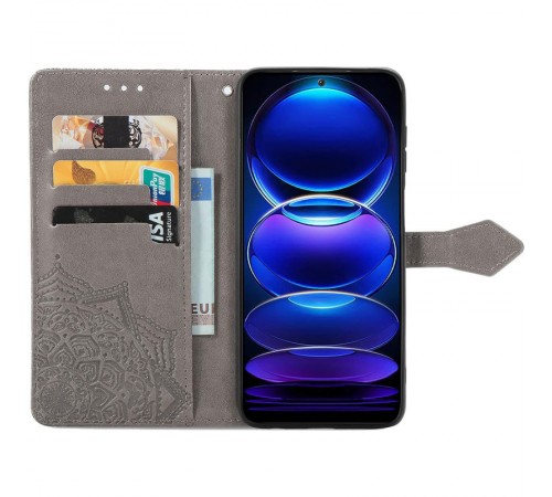 Шкіряний чохол-книжка Art Case з візитницею для Realme 12 Pro Сірий
