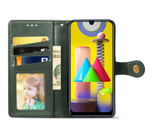 Шкіряний чохол-книжка GETMAN Gallant (PU) для Realme 11 4G Зелений