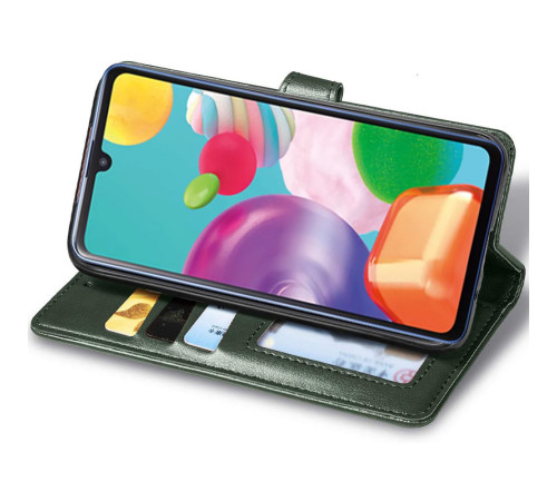 Шкіряний чохол-книжка GETMAN Gallant (PU) для Realme 11 4G Зелений