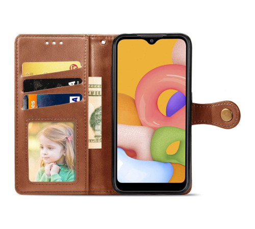 Шкіряний чохол-книжка GETMAN Gallant (PU) для Realme 11 4G Коричневий