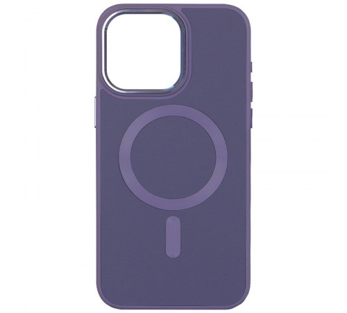 Шкіряний чохол Bonbon Leather Metal Style with MagSafe для Apple iPhone 15 (6.1") Сірий / Lavender