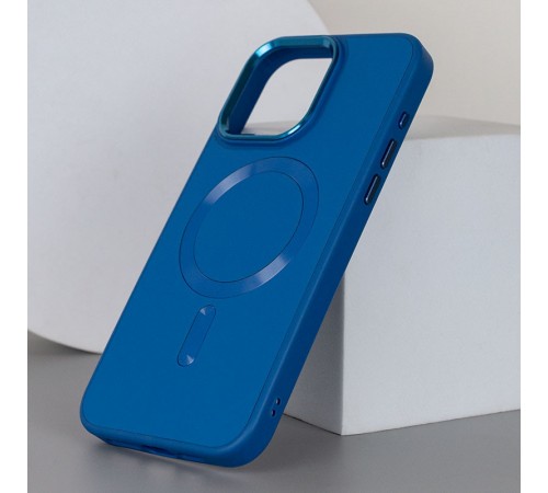 Шкіряний чохол Bonbon Leather Metal Style with MagSafe для Apple iPhone 15 (6.1") Синій / Indigo Шкіряний чохол Bonbon Leather Metal Style with MagSafe для Apple iPhone 15 (6.1") Синій / Indigo