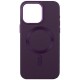 Шкіряний чохол Bonbon Leather Metal Style with MagSafe для Apple iPhone 15 (6.1") Фіолетовий / Dark Purple