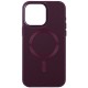 Шкіряний чохол Bonbon Leather Metal Style with MagSafe для Apple iPhone 15 Plus (6.7") Бордовий / Plum