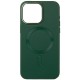 Шкіряний чохол Bonbon Leather Metal Style with MagSafe для Apple iPhone 15 Plus (6.7") Зелений / Pine green