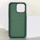 Шкіряний чохол Bonbon Leather Metal Style with MagSafe для Apple iPhone 15 Plus (6.7") Зелений / Pine green