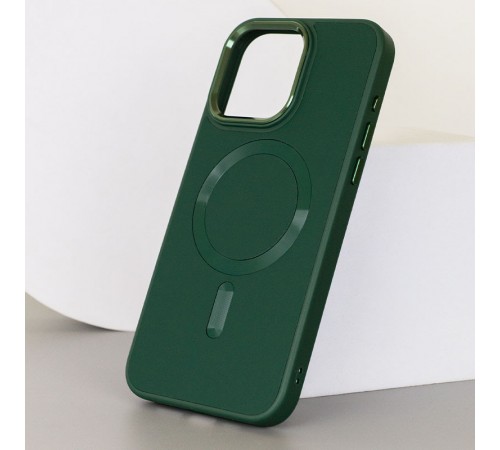 Шкіряний чохол Bonbon Leather Metal Style with MagSafe для Apple iPhone 15 Plus (6.7") Зелений / Pine green Шкіряний чохол Bonbon Leather Metal Style with MagSafe для Apple iPhone 15 Plus (6.7") Зелений / Pine green
