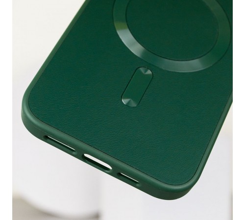 Шкіряний чохол Bonbon Leather Metal Style with MagSafe для Apple iPhone 15 Plus (6.7") Зелений / Pine green Шкіряний чохол Bonbon Leather Metal Style with MagSafe для Apple iPhone 15 Plus (6.7") Зелений / Pine green