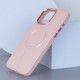 Шкіряний чохол Bonbon Leather Metal Style with MagSafe для Apple iPhone 15 Plus (6.7") Рожевий / Light pink