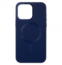 Шкіряний чохол Bonbon Leather Metal Style with MagSafe для Apple iPhone 15 Plus (6.7") Синій / Navy blue