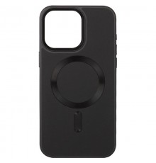 Шкіряний чохол Bonbon Leather Metal Style with MagSafe для Apple iPhone 15 Plus (6.7") Чорний / Black