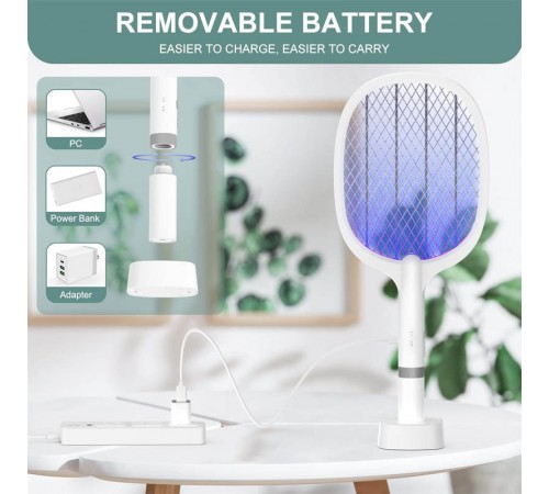Пастка для комах з UV підсвічуванням WD-955 Rechargeable 1200 mAh White Пастка для комах з UV підсвічуванням WD-955 Rechargeable 1200 mAh White