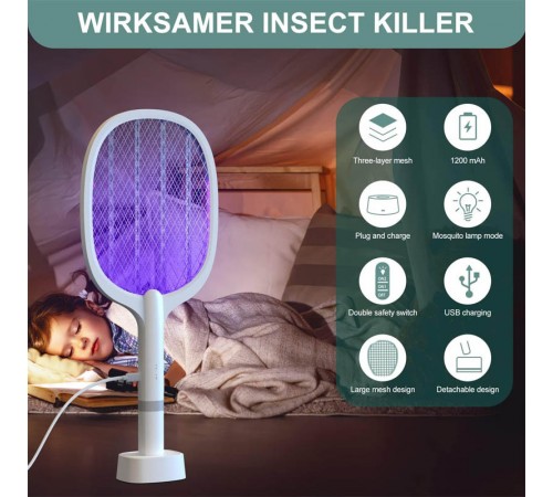 Пастка для комах з UV підсвічуванням WD-955 Rechargeable 1200 mAh White Пастка для комах з UV підсвічуванням WD-955 Rechargeable 1200 mAh White