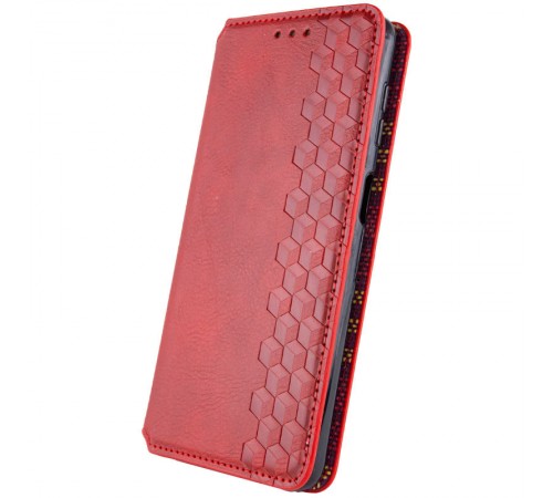 Шкіряний чохол-книжка GETMAN Cubic (PU) для Realme C51 Червоний Шкіряний чохол-книжка GETMAN Cubic (PU) для Realme C51 Червоний