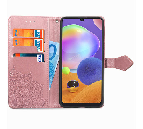 Шкіряний чохол-книжка Art Case з візитницею для Samsung Galaxy M15 5G Рожевий