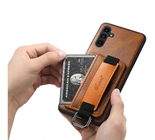 Шкіряний чохол Wallet case and straps для Samsung Galaxy S24 Коричневий / Brown Шкіряний чохол Wallet case and straps для Samsung Galaxy S24 Коричневий / Brown