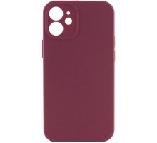 Чохол Silicone Case Full Camera Protective (AA) NO LOGO для Apple iPhone 12 (6.1") Бордовий / Plum