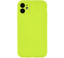 Чохол Silicone Case Full Camera Protective (AA) NO LOGO для Apple iPhone 12 (6.1") Кислотно-зелений / Acid Green