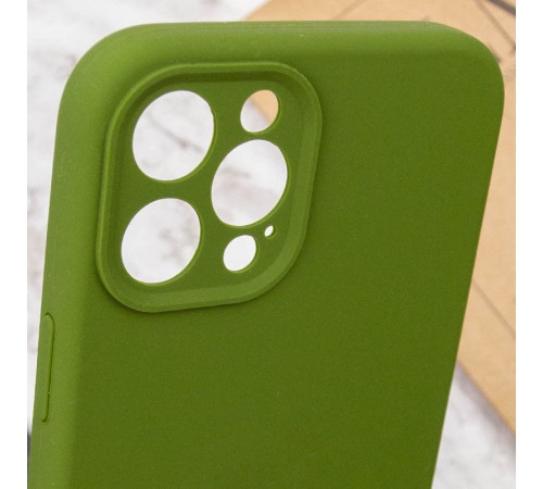Чохол Silicone Case Full Camera Protective (AA) NO LOGO для Apple iPhone 12 Pro (6.1") Зелений / Dark Olive Чохол Silicone Case Full Camera Protective (AA) NO LOGO для Apple iPhone 12 Pro (6.1") Зелений / Dark Olive