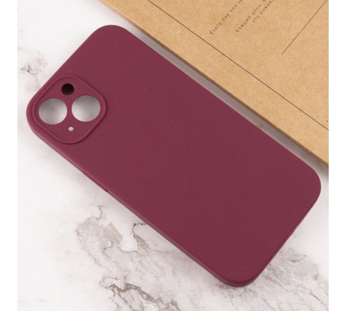 Чохол Silicone Case Full Camera Protective (AA) NO LOGO для Apple iPhone 13 (6.1") Бордовий / Plum