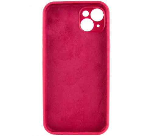 Чохол Silicone Case Full Camera Protective (AA) NO LOGO для Apple iPhone 14 (6.1") Червоний / Rose Red