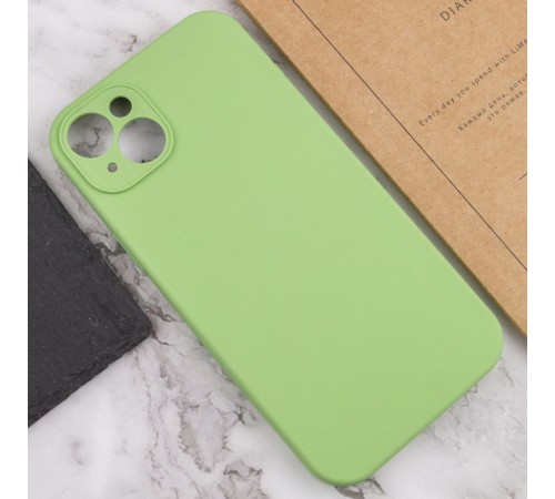 Чохол Silicone Case Full Camera Protective (AA) NO LOGO для Apple iPhone 14 (6.1") М'ятний / Mint