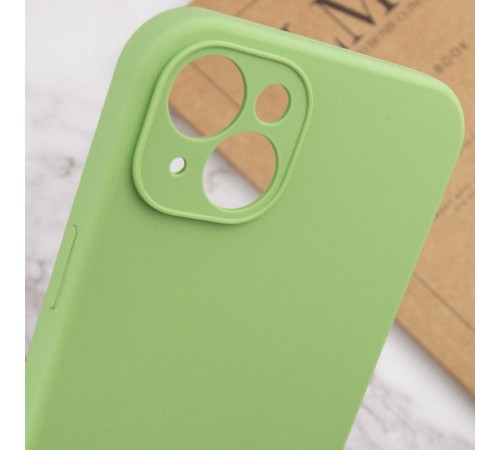 Чохол Silicone Case Full Camera Protective (AA) NO LOGO для Apple iPhone 14 (6.1") М'ятний / Mint