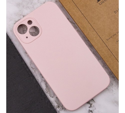 Чохол Silicone Case Full Camera Protective (AA) NO LOGO для Apple iPhone 14 (6.1") Рожевий / Chalk Pink