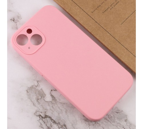 Чохол Silicone Case Full Camera Protective (AA) NO LOGO для Apple iPhone 14 (6.1") Рожевий / Light pink