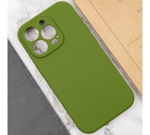 Чохол Silicone Case Full Camera Protective (AA) NO LOGO для Apple iPhone 14 Pro Max (6.7") Зелений / Dark Olive Чохол Silicone Case Full Camera Protective (AA) NO LOGO для Apple iPhone 14 Pro Max (6.7") Зелений / Dark Olive