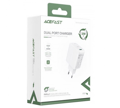 МЗП Acefast A5 PD32W+QC3.0 (1USB-A/1C) White