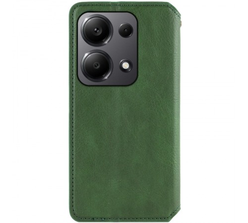 Шкіряний чохол книжка GETMAN Cubic (PU) для Xiaomi Redmi Note 13 Pro 4G / Poco M6 Pro 4G Зелений Шкіряний чохол книжка GETMAN Cubic (PU) для Xiaomi Redmi Note 13 Pro 4G / Poco M6 Pro 4G Зелений