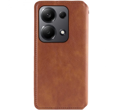 Шкіряний чохол-книжка GETMAN Cubic (PU) для Xiaomi Redmi Note 13 Pro 4G / Poco M6 Pro 4G Коричневий Шкіряний чохол-книжка GETMAN Cubic (PU) для Xiaomi Redmi Note 13 Pro 4G / Poco M6 Pro 4G Коричневий