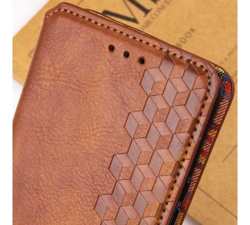 Шкіряний чохол-книжка GETMAN Cubic (PU) для Xiaomi Redmi Note 13 Pro 4G / Poco M6 Pro 4G Коричневий Шкіряний чохол-книжка GETMAN Cubic (PU) для Xiaomi Redmi Note 13 Pro 4G / Poco M6 Pro 4G Коричневий