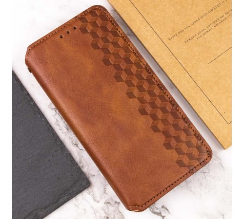 Шкіряний чохол-книжка GETMAN Cubic (PU) для Xiaomi Redmi Note 13 Pro 4G / Poco M6 Pro 4G Коричневий Шкіряний чохол-книжка GETMAN Cubic (PU) для Xiaomi Redmi Note 13 Pro 4G / Poco M6 Pro 4G Коричневий