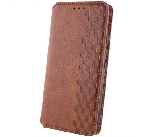 Шкіряний чохол-книжка GETMAN Cubic (PU) для Xiaomi Redmi Note 13 Pro 4G / Poco M6 Pro 4G Коричневий Шкіряний чохол-книжка GETMAN Cubic (PU) для Xiaomi Redmi Note 13 Pro 4G / Poco M6 Pro 4G Коричневий