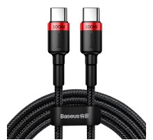 Дата кабель Baseus Cafule Type-C to Type-C PD2.0 100W (2m) (CATKLF-AL) Red / Black
