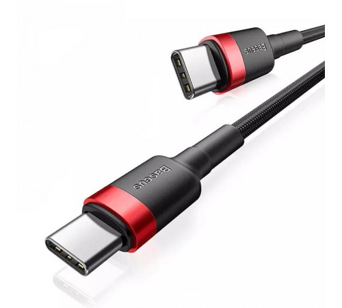 Дата кабель Baseus Cafule Type-C to Type-C PD2.0 100W (2m) (CATKLF-AL) Red / Black
