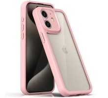 TPU чохол Transparent + Colour 1,5mm для Apple iPhone 12 (6.1") Pink