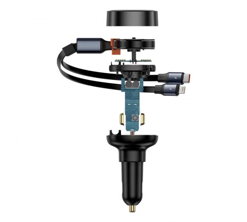 АЗП Baseus Enjoyment Pro 60W (1USB-C) + выдвижные кабелю Type-C and Lightning (C00057802111-0) Cluster Black АЗП Baseus Enjoyment Pro 60W (1USB-C) + выдвижные кабелю Type-C and Lightning (C00057802111-0) Cluster Black