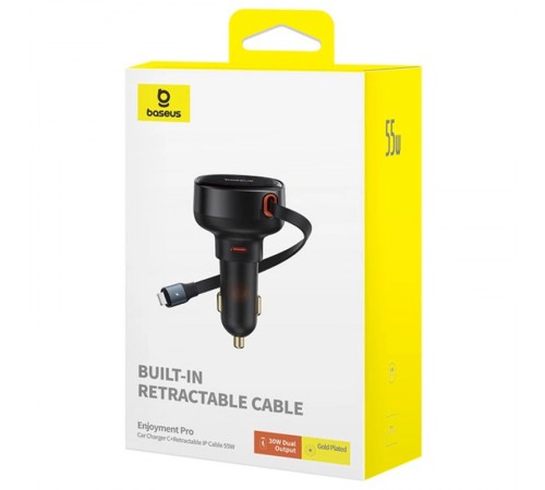 АЗП Baseus Enjoyment Pro 60W (1USB-C) + выдвижные кабелю Type-C and Lightning (C00057802111-0) Cluster Black АЗП Baseus Enjoyment Pro 60W (1USB-C) + выдвижные кабелю Type-C and Lightning (C00057802111-0) Cluster Black
