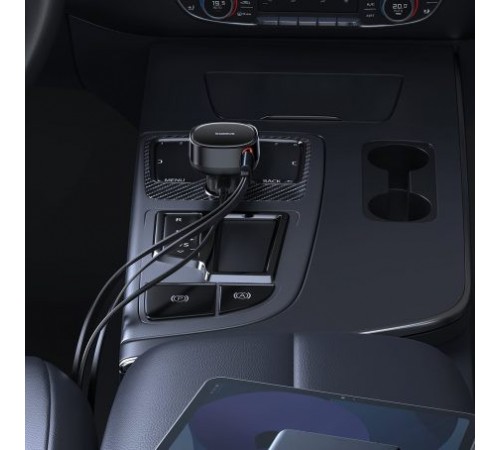 АЗП Baseus Enjoyment Pro 60W (1USB-C) + выдвижные кабелю Type-C and Lightning (C00057802111-0) Cluster Black АЗП Baseus Enjoyment Pro 60W (1USB-C) + выдвижные кабелю Type-C and Lightning (C00057802111-0) Cluster Black