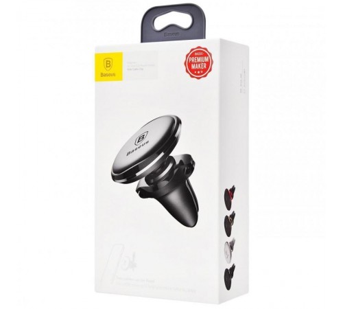 Автотримач магнітний Baseus Magnetic Air Vent OS with cable clip (C40141201113-00) Black