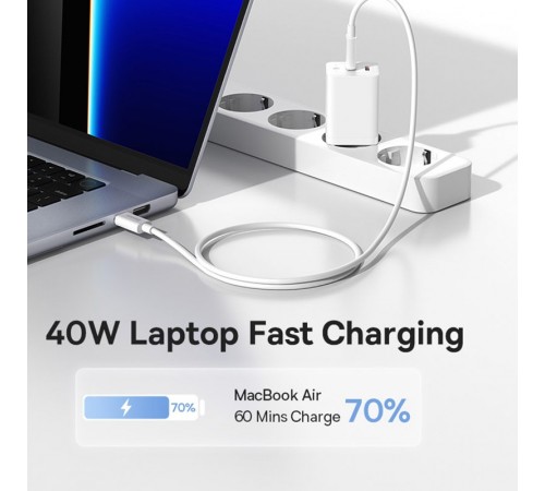 МЗП Baseus GaN5 Pro OS + Type-C to Type-C 40W (CCGP18010) White