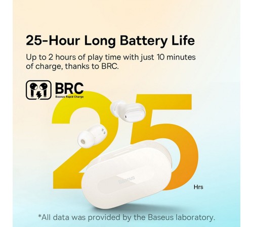 Бездротові TWS навушники Baseus Bowie EZ10 OS (A00054300116-Z) White