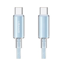 Дата кабель USAMS US-SJ660 Type-C to Type-C PD100W Cloud Series (1.2m) Blue
