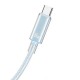Дата кабель USAMS US-SJ660 Type-C to Type-C PD100W Cloud Series (1.2m) Blue